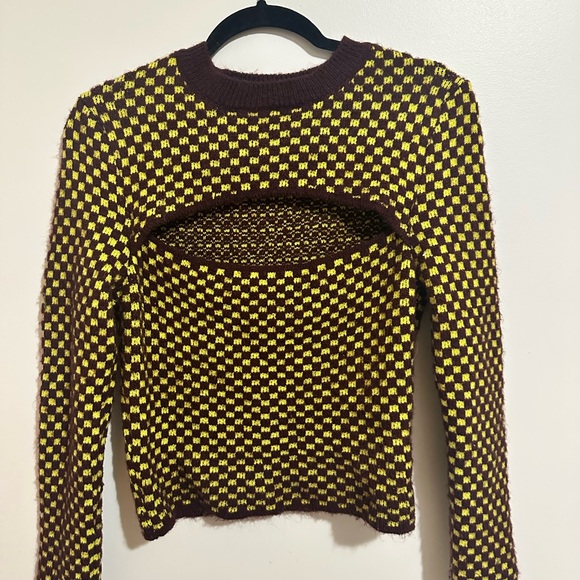 Zara Sweaters - Maroon and Yellow Checkered Sweater